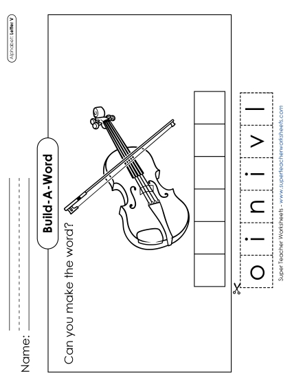 Build-a-Word - Build-a-Word: Violin (Printable PDF Worksheet)