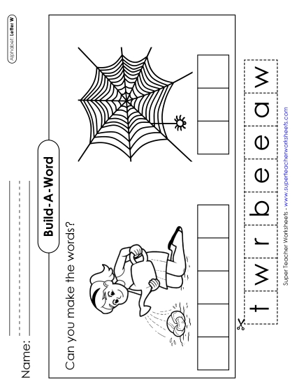 Build-a-Word - Build-a-Word: Web and Water (Printable PDF Worksheet)