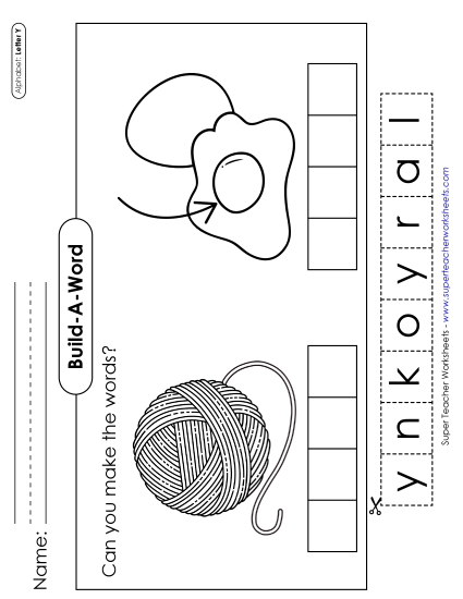 Build-a-Word - Build-a-Word: Yarn and Yolk (Printable PDF Worksheet)