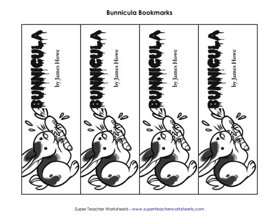 Whole Book - Bunnicula Bookmarks (Printable PDF Worksheet)