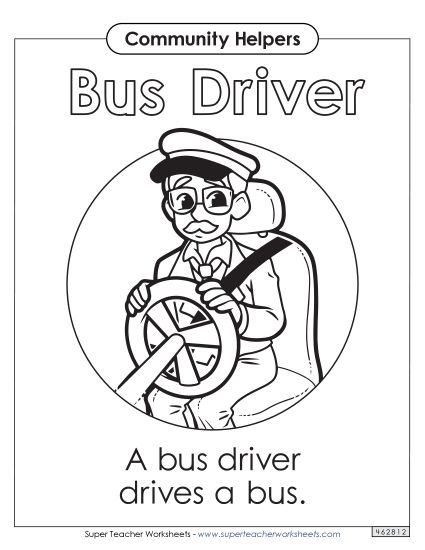 Anchor Chart / Coloring Pages - Bus Driver (Printable PDF Worksheet)
