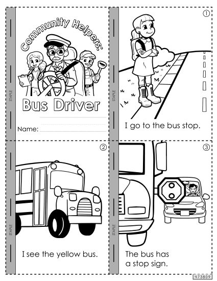 Community Helpers - Bus Driver (Printable PDF Worksheet)