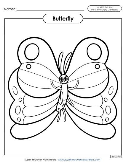 Coloring Pages - Butterfly (Printable PDF Worksheet)