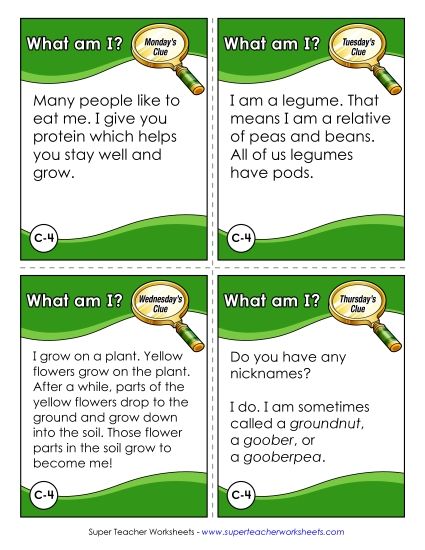 3rd Grade - C4 - Peanut (Printable PDF Worksheet)