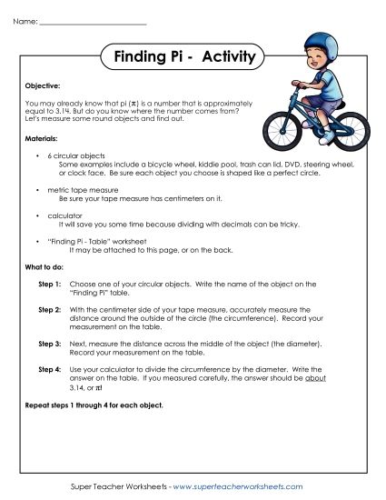Calculating Pi Project (Printable PDF Worksheet)