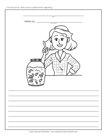 Story Pictures - Candy Corn Guess (Printable PDF Worksheet)