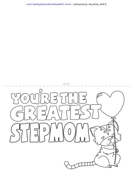Gifts for Stepmothers - Card: Animal Balloon (Printable PDF Worksheet)