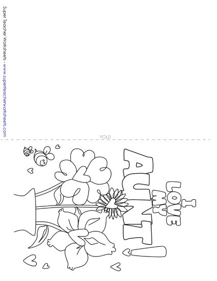 Make Gifts for Aunts - Card: Aunt Flower Bouquet (Printable PDF Worksheet)