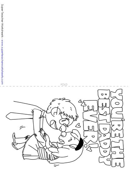 Cards for Fathers - Card: Best Daddy (Printable PDF Worksheet)