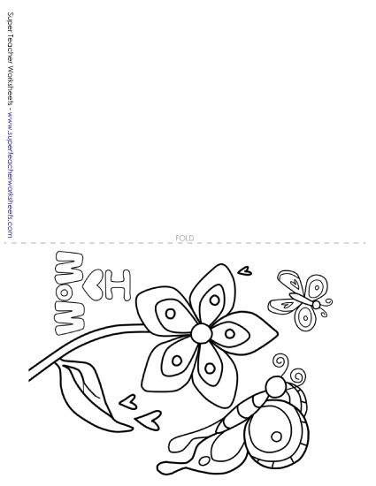 Cards for Moms - Card: Butterflies (Printable PDF Worksheet)