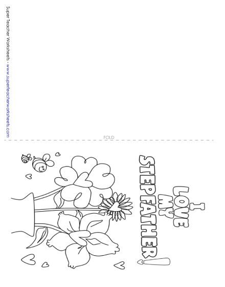 Make Gifts for Step Dads - Card: Love My Stepfather (Printable PDF Worksheet)