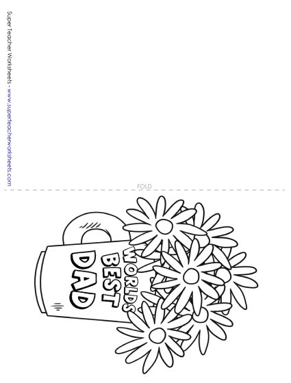 Cards for Fathers - Card: World's Best Dad (Printable PDF Worksheet)