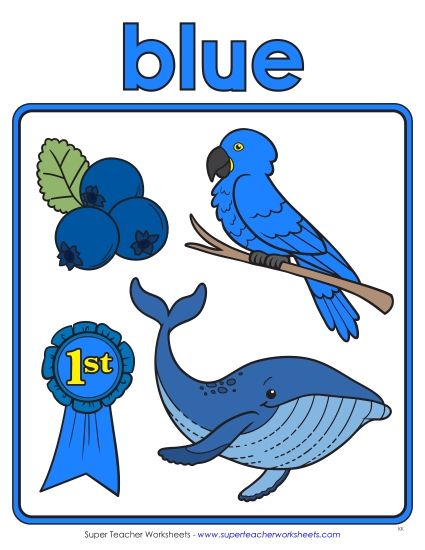 Blue - Cartoon Anchor Chart (Blue) (Printable PDF Worksheet)