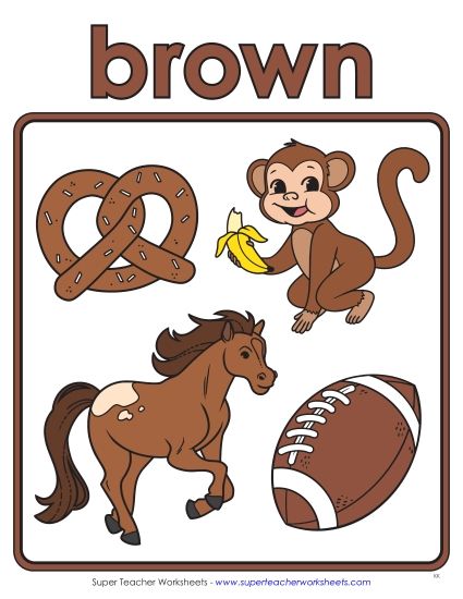 Brown - Cartoon Anchor Chart (Brown) (Printable PDF Worksheet)