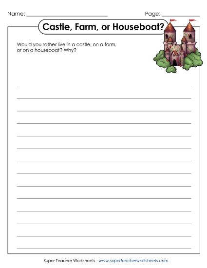 Castle, Houseboat, or Farm? (Printable PDF Worksheet)