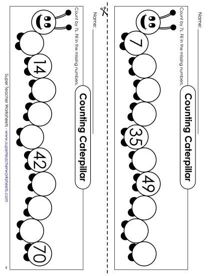 Caterpillar - Count By 7s (Printable PDF Worksheet)