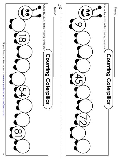 Caterpillar - Count By 9s (Printable PDF Worksheet)