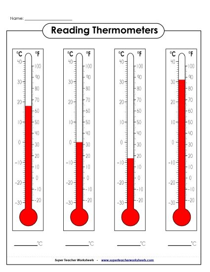 Celsius - Celsius Thermometers (#2) (Printable PDF Worksheet)