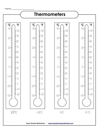Celsius - Celsius Thermometers (#3) (Printable PDF Worksheet)
