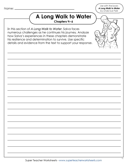 Chapters 4–6 - Chapters 4–6 Writing Prompt: Resilience & Determination (Printable PDF Worksheet)