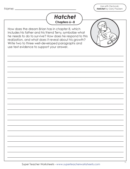 Chapters 6–8 - Chapters 6–8 Writing Prompt: Symbolism in Brian's Dream (Printable PDF Worksheet)