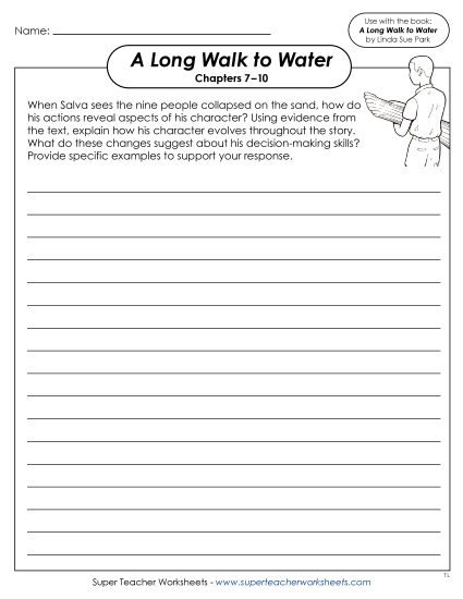 Chapters 7–10 - Chapters 7–10 Writing Prompt: Salva's Character Evolution (Printable PDF Worksheet)