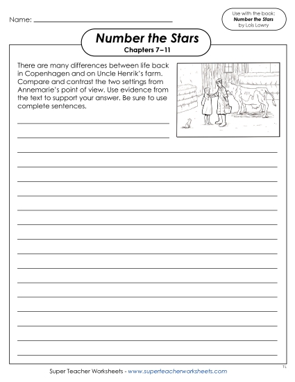 Chapters 7–11 - Chapters 7–11 Writing Prompt: Compare and Contrast (Printable PDF Worksheet)