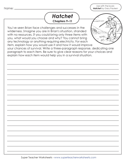 Chapters 9–11 - Chapters 9–11 Writing Prompt:  Choosing Resources (Printable PDF Worksheet)