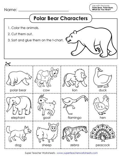 Cut-and-Paste Activities - Character Sort (Printable PDF Worksheet)