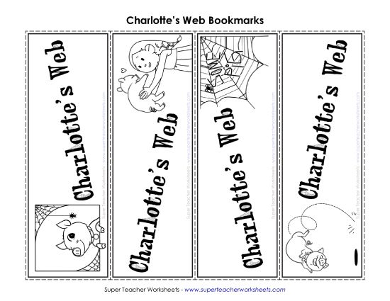 Whole Book - Charlotte's Web Bookmarks (Printable PDF Worksheet)