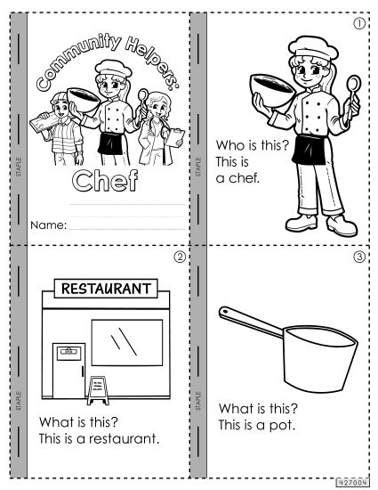 Community Helpers - Chef (Printable PDF Worksheet)