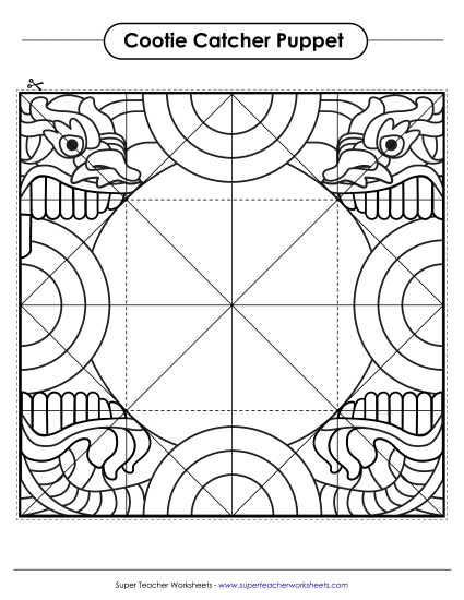 Crafts - Chinese Dragon Cootie Catcher (Printable PDF Worksheet)