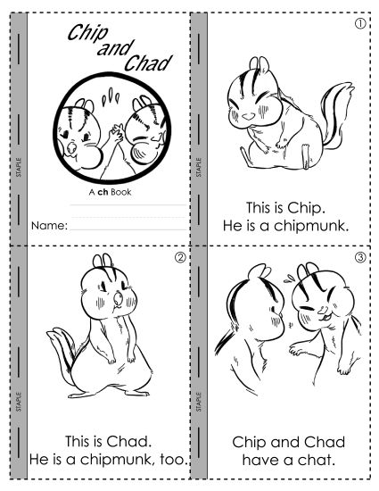 Consonant Digraphs - Chip and Chad (ch sound) (Printable PDF Worksheet)