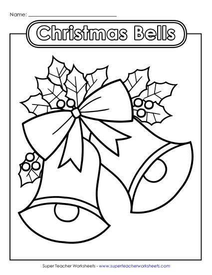 Basic Pictures (For Younger Kids) - Christmas Bells (Printable PDF Worksheet)
