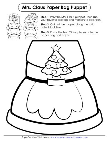 Holidays - Christmas: Mrs. Claus (Printable PDF Worksheet)