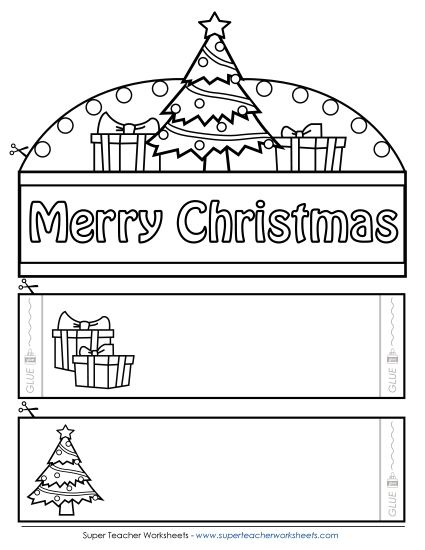 Holiday Crowns (Ordered by Date) - Christmas Tree Crown (Printable PDF Worksheet)