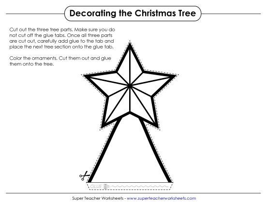 Cut, Color, Glue - Christmas Tree Cut-Out (Printable PDF Worksheet)