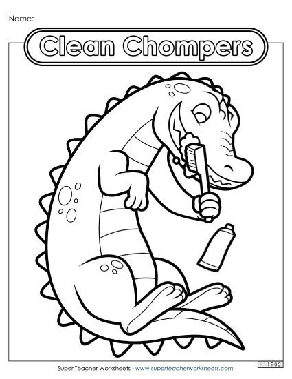 Coloring Pages - Clean Chompers (Printable PDF Worksheet)