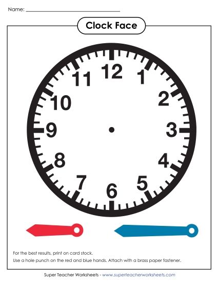 Cut-Out Clocks & Blank Clock Face Templates - Clock Cut Out Activity (Printable PDF Worksheet)