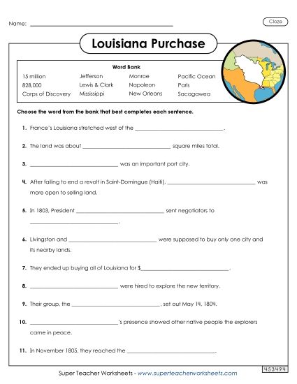 Worksheets - Cloze Activty (Printable PDF Worksheet)