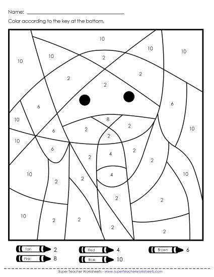 Year-Round - Color-by-Number - Cat or Dog (Printable PDF Worksheet)