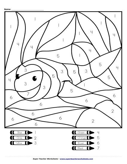 Color by Number & Dot-to-Dot - Color-by-Number: Clownfish (Printable PDF Worksheet)