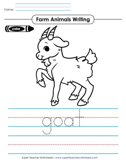 Worksheets and Activities - Color, Trace, and Write (Printable PDF Worksheet)