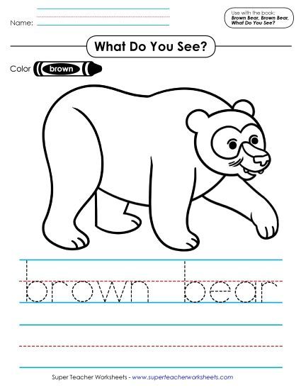 Worksheets - Color, Trace, Write (Printable PDF Worksheet)