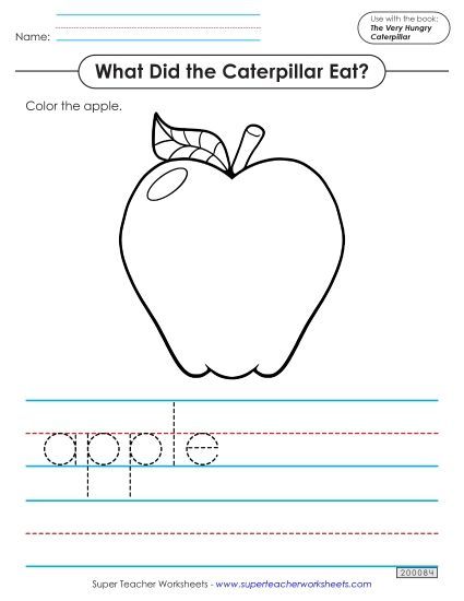 Worksheets - Color, Trace, Write (Printable PDF Worksheet)