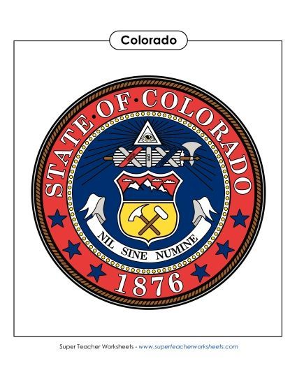Flags & Seals - Colorado State Seal (Full-Color Version) (Printable PDF Worksheet)