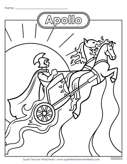 Coloring Pages - Coloring Page: Apollo (Printable PDF Worksheet)