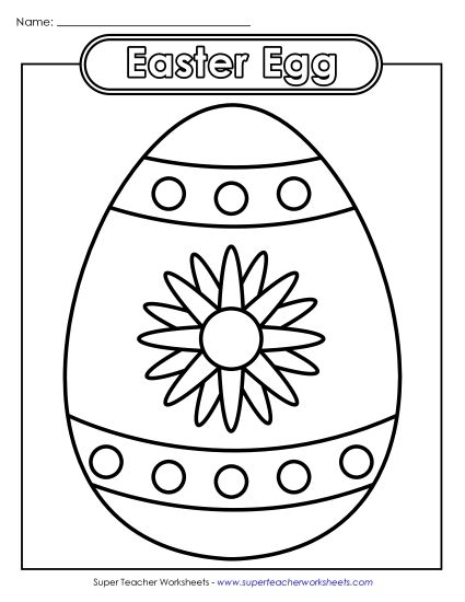 Basic Pictures (For Younger Kids) - Coloring Page: Easter Egg Set (9 Pages) (Printable PDF Worksheet)