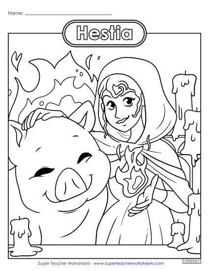 Coloring Pages - Coloring Page: Hestia (Printable PDF Worksheet)