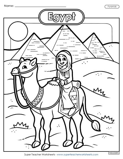 Coloring Pages - Coloring Page: Pyramids (Printable PDF Worksheet)